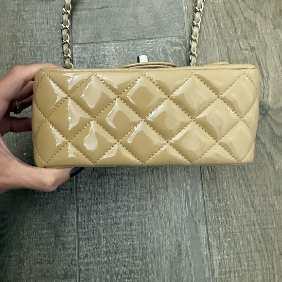 Chanel Patent Mini Square in Tan - Picture 4 of 10